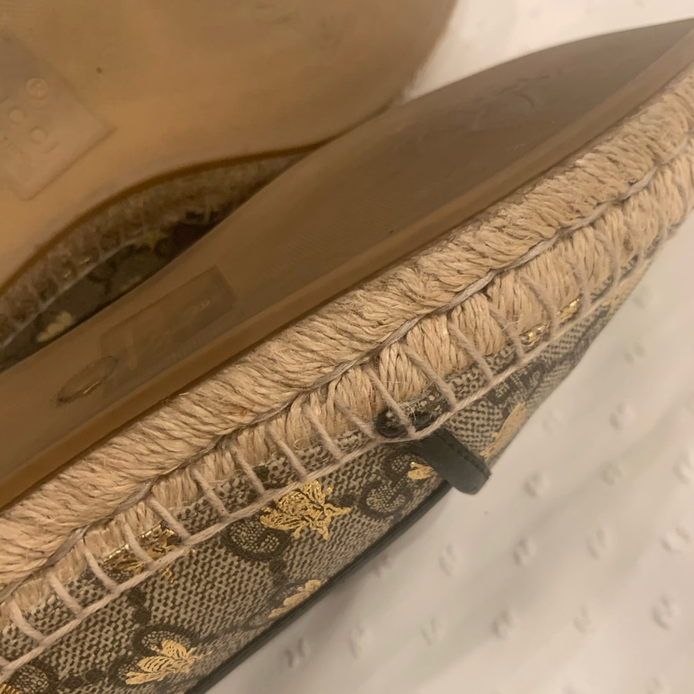 Authentic Gucci Monogram Bumblebee Espadrille Fla… - image 8